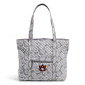 Collegiate Vera Tote Bag-Gray/White Bandana with Auburn University Logo-Image 1-Vera Bradley