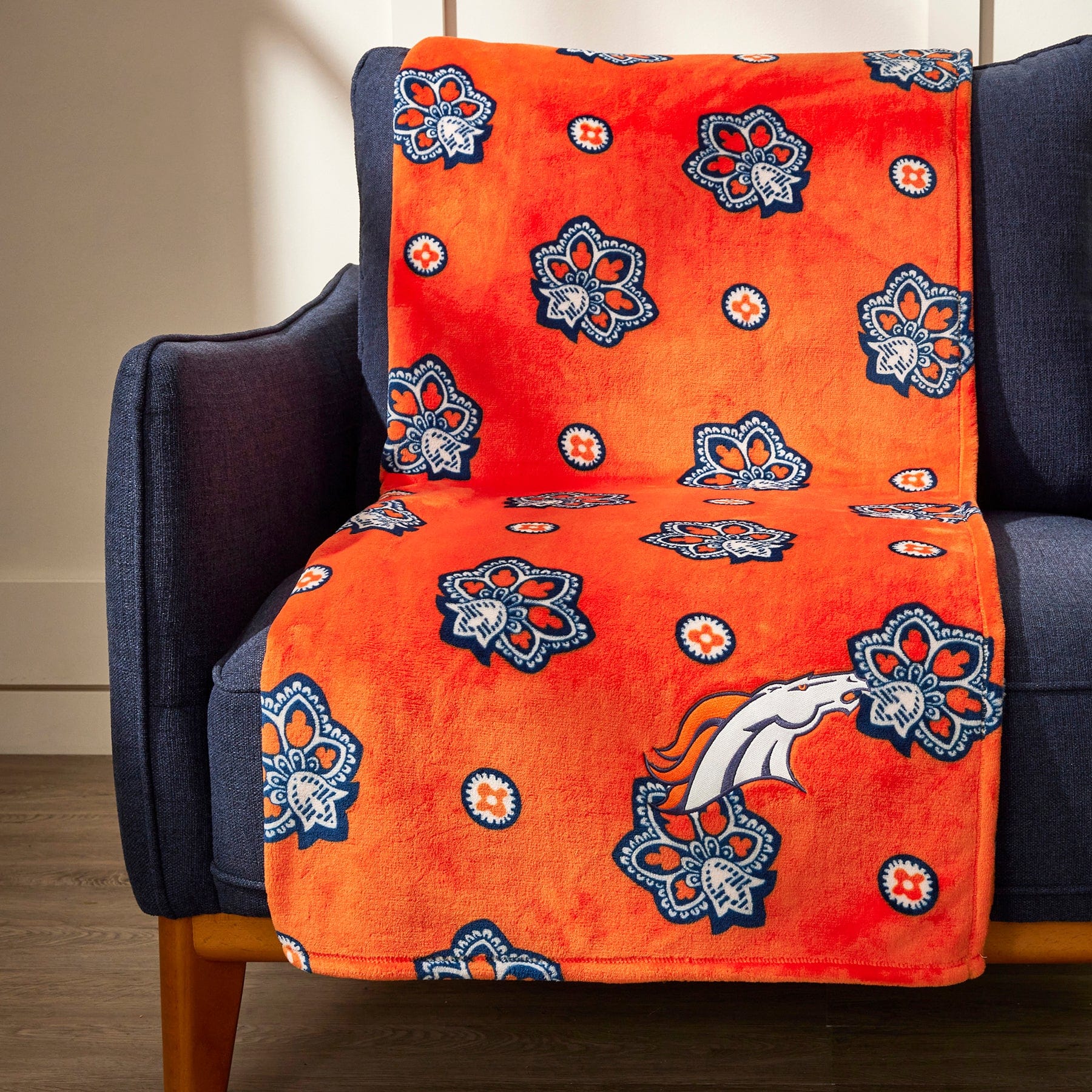 NFL Oversized Throw Blanket-Denver Broncos Bandana-Image 1-Vera Bradley