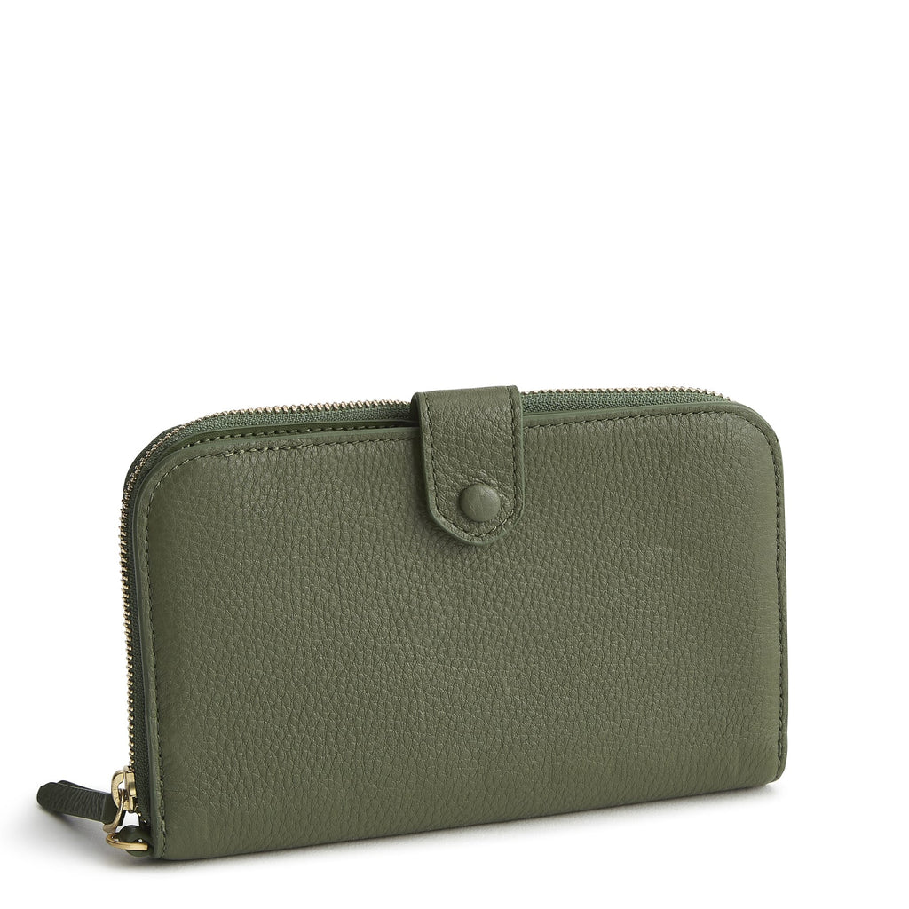 Large Tab Wallet-Bronze Green-Image 1-Vera Bradley