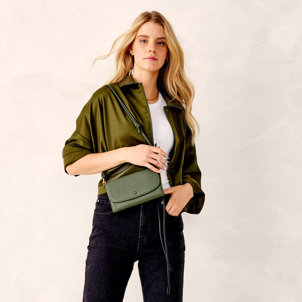 Wildwood Wallet Crossbody-Bronze Green-Image 3-Vera Bradley