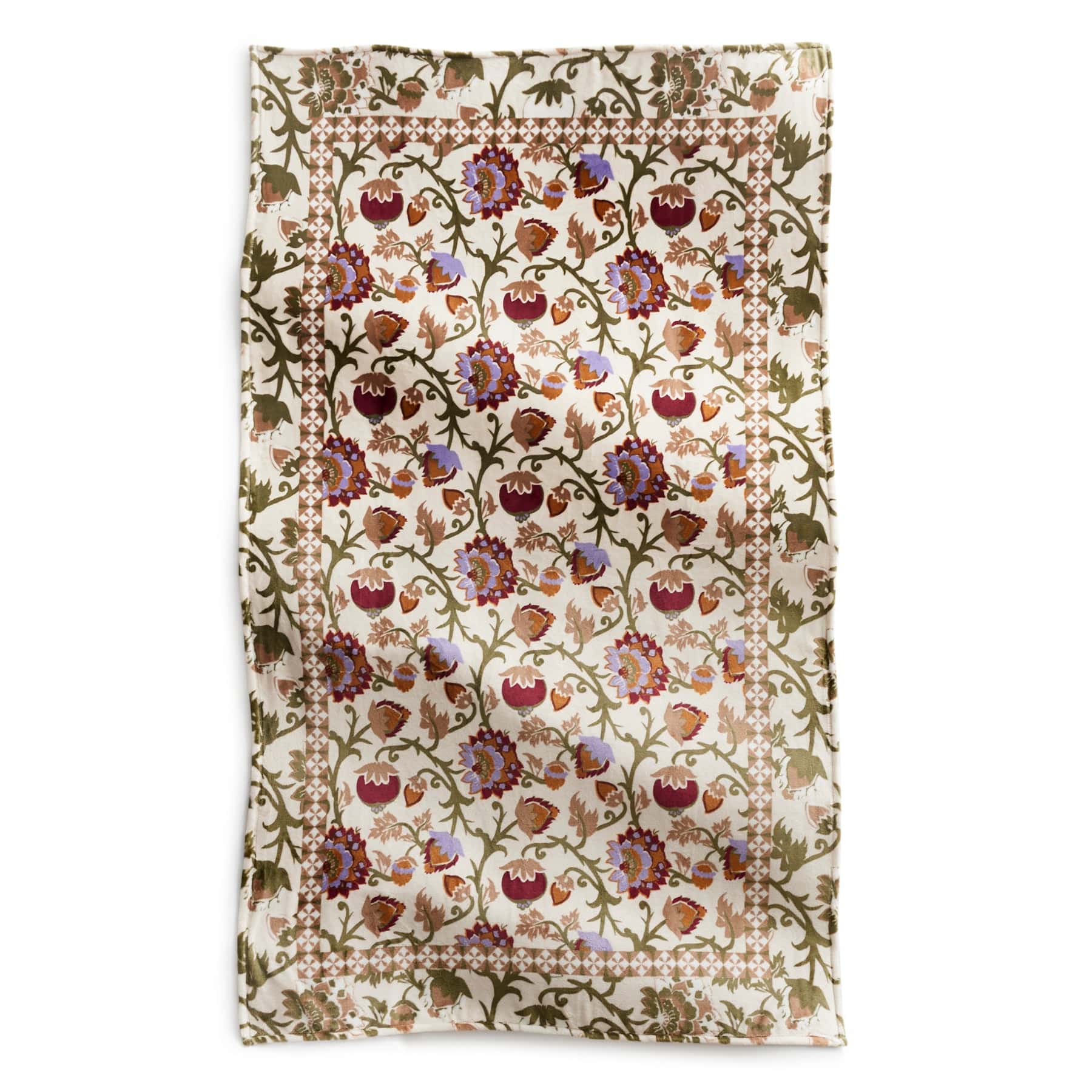 Plush Throw Blanket-Midnight Garden Paisley Antique White-Image 2-Vera Bradley