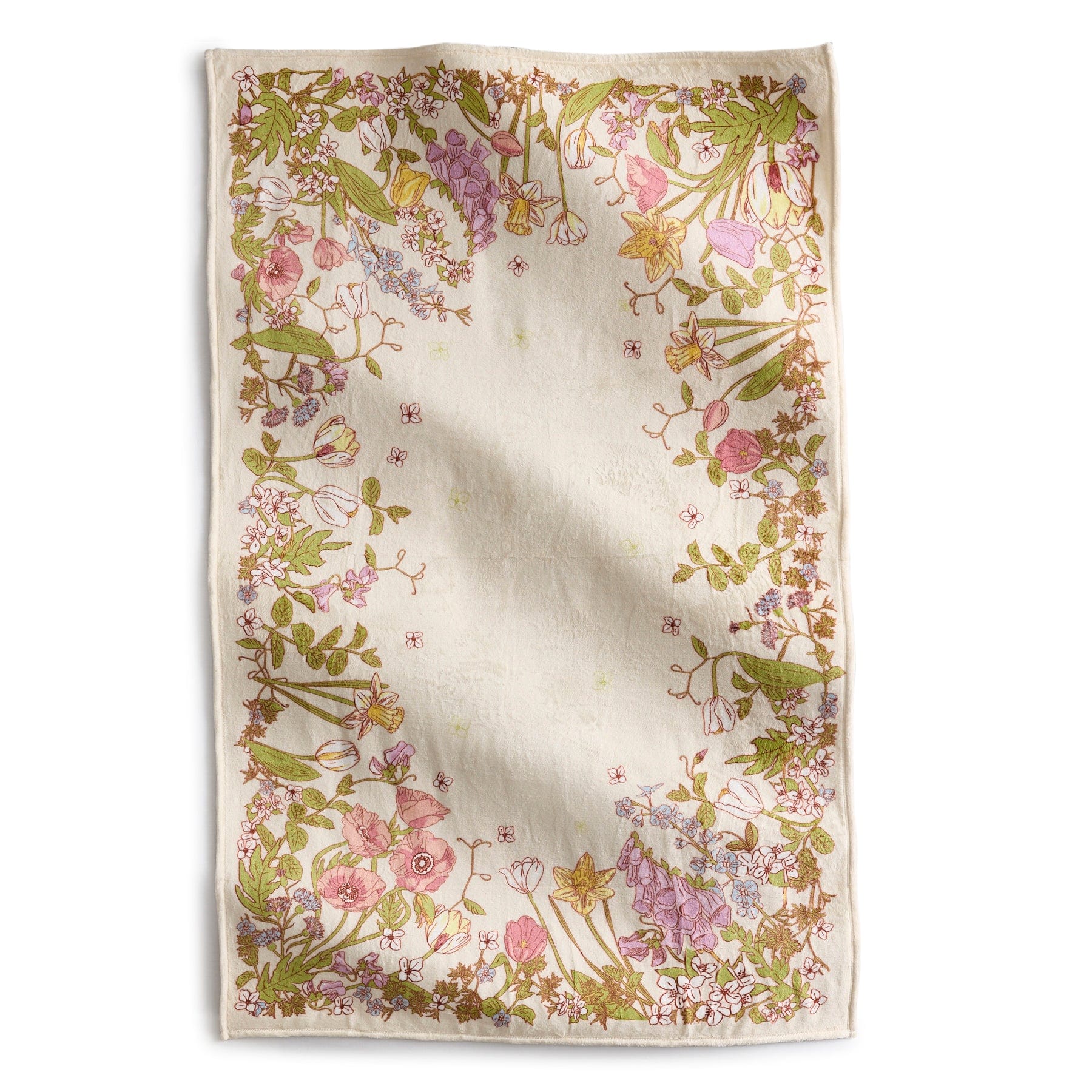 Plush Throw Blanket-Meadow Bouquet Subtle Seedpearl-Image 1-Vera Bradley
