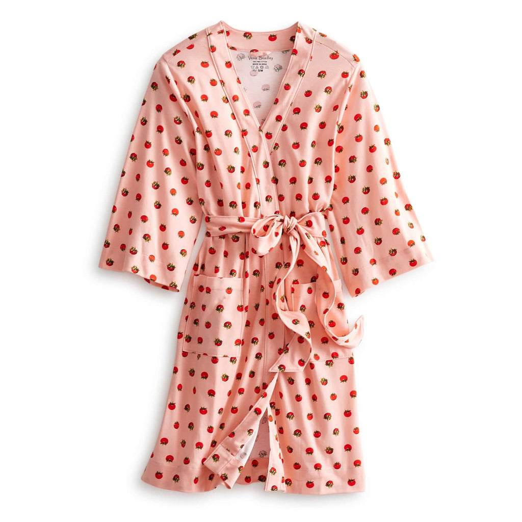 Knit Robe-Tiny Tomatoes Coral-Image 1-Vera Bradley