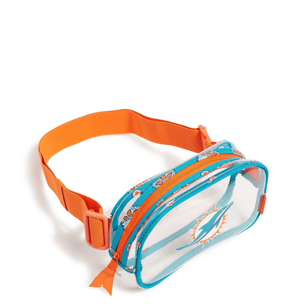 NFL Clear Small Belt Bag-Aqua/Orange Bandana with Miami Dolphins-Image 2-Vera Bradley
