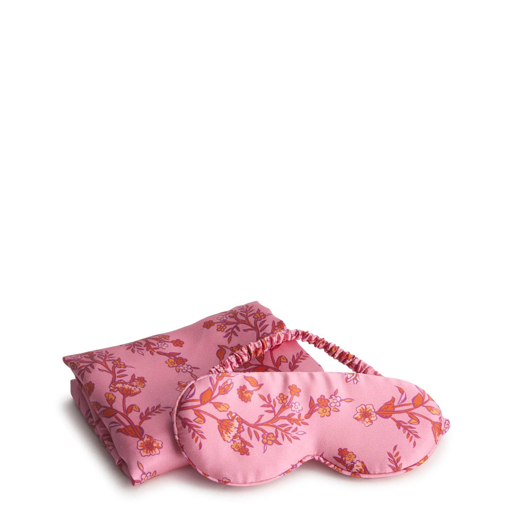Silk Pillow Case & Sleep Mask Set-Flourishing Garden Ogee-Image 1-Vera Bradley
