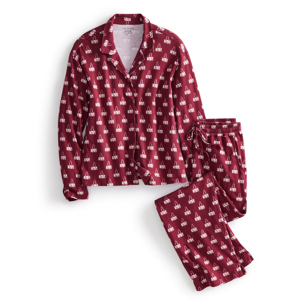 Long-Sleeved Pajama Set-Duffel Mosaic-Image 1-Vera Bradley