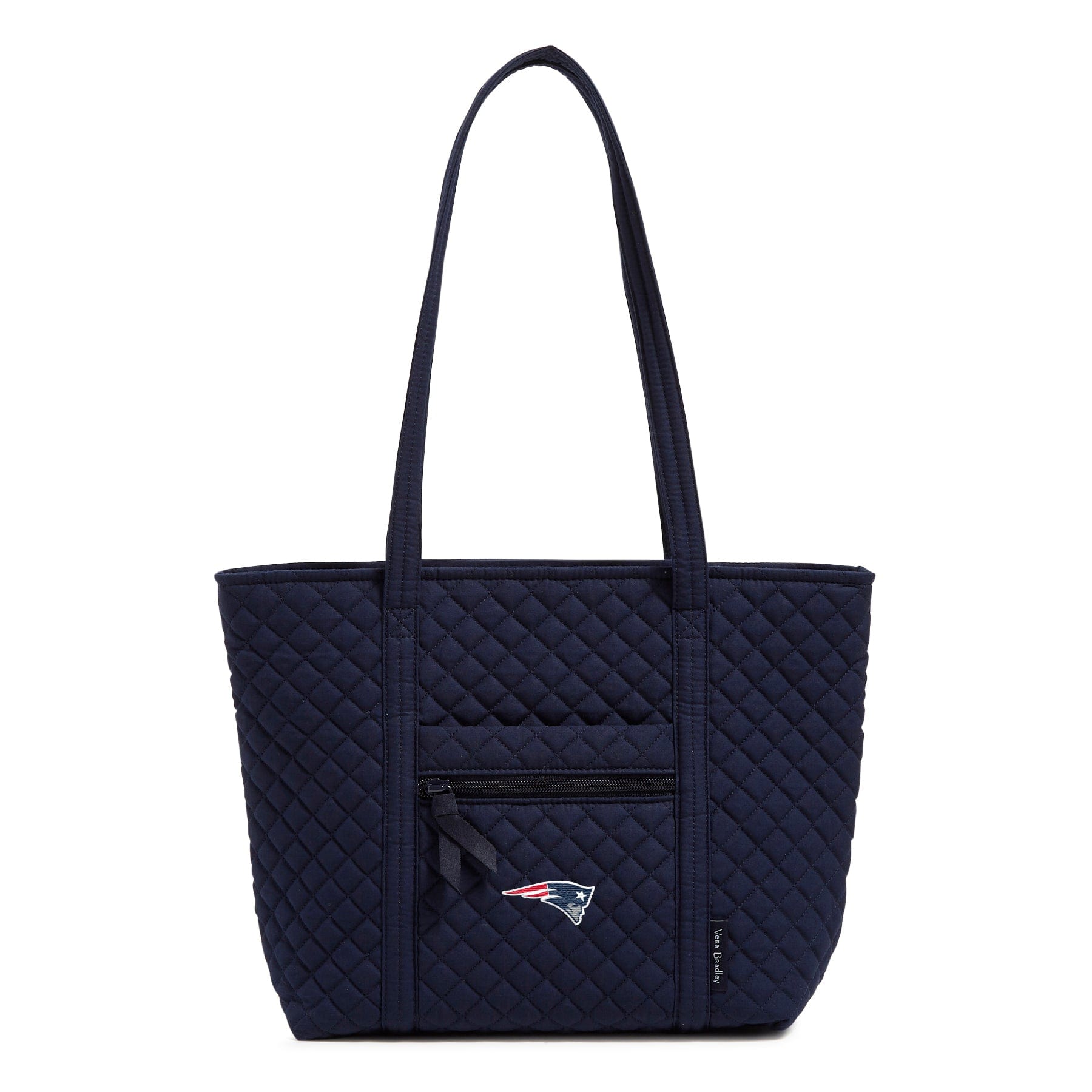 Small Vera Tote-Classic Navy with New England Patriots-Image 1-Vera Bradley