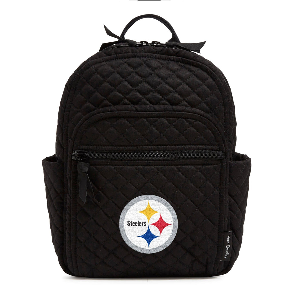 Small Backpack-Black with Pittsburgh Steelers-Image 1-Vera Bradley