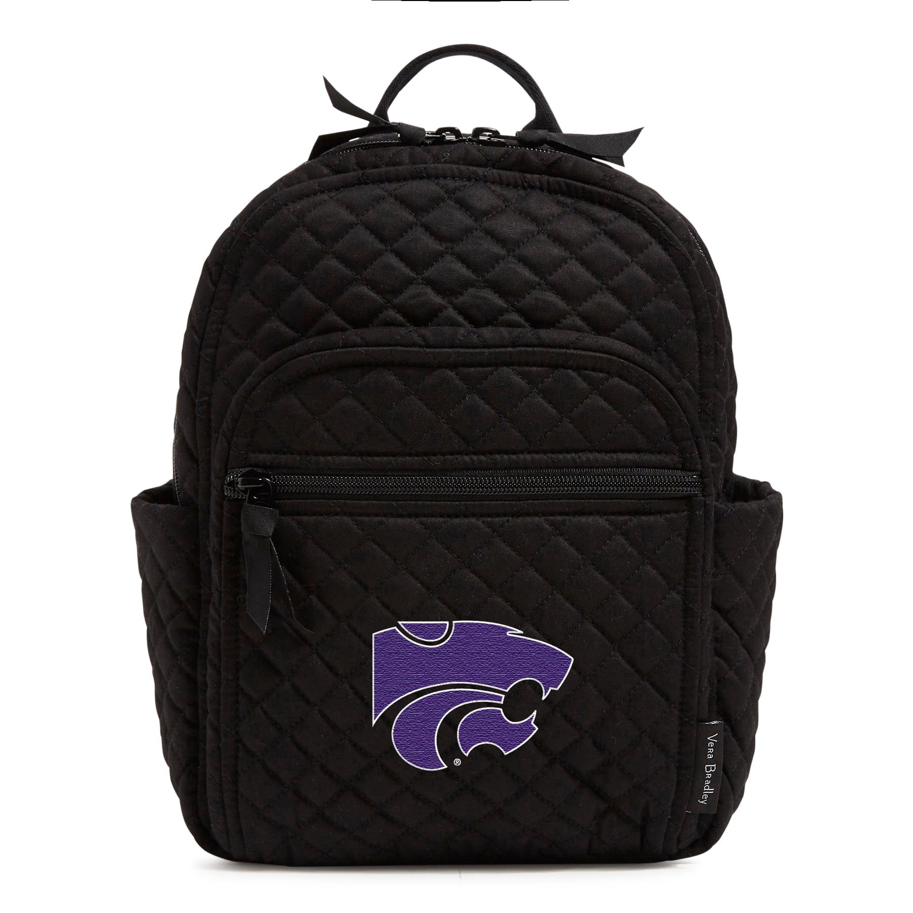 Small Backpack-Black with Kansas State University-Image 1-Vera Bradley