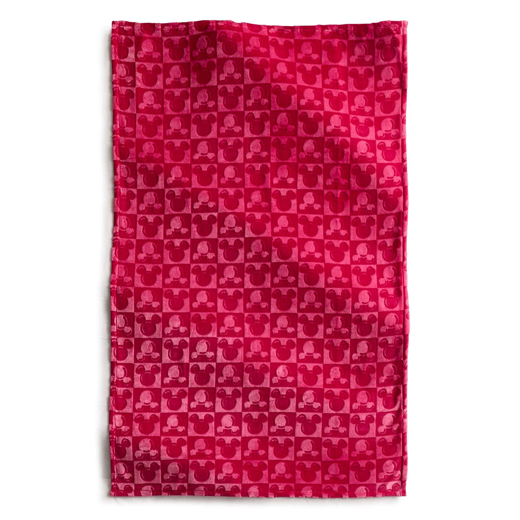Disney Mickey Mouse Head Throw Blanket-Beetroot Pink-Image 1-Vera Bradley