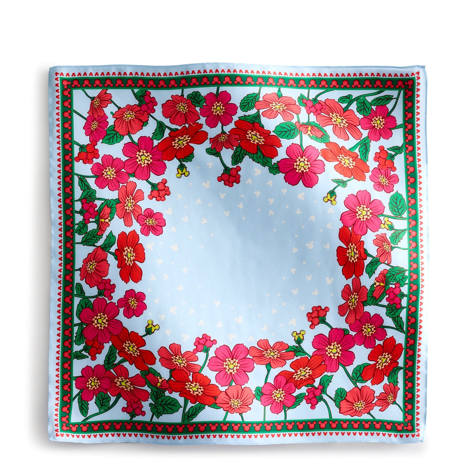 Disney Square Silk Scarf-Mickey Meadow-Image 1-Vera Bradley