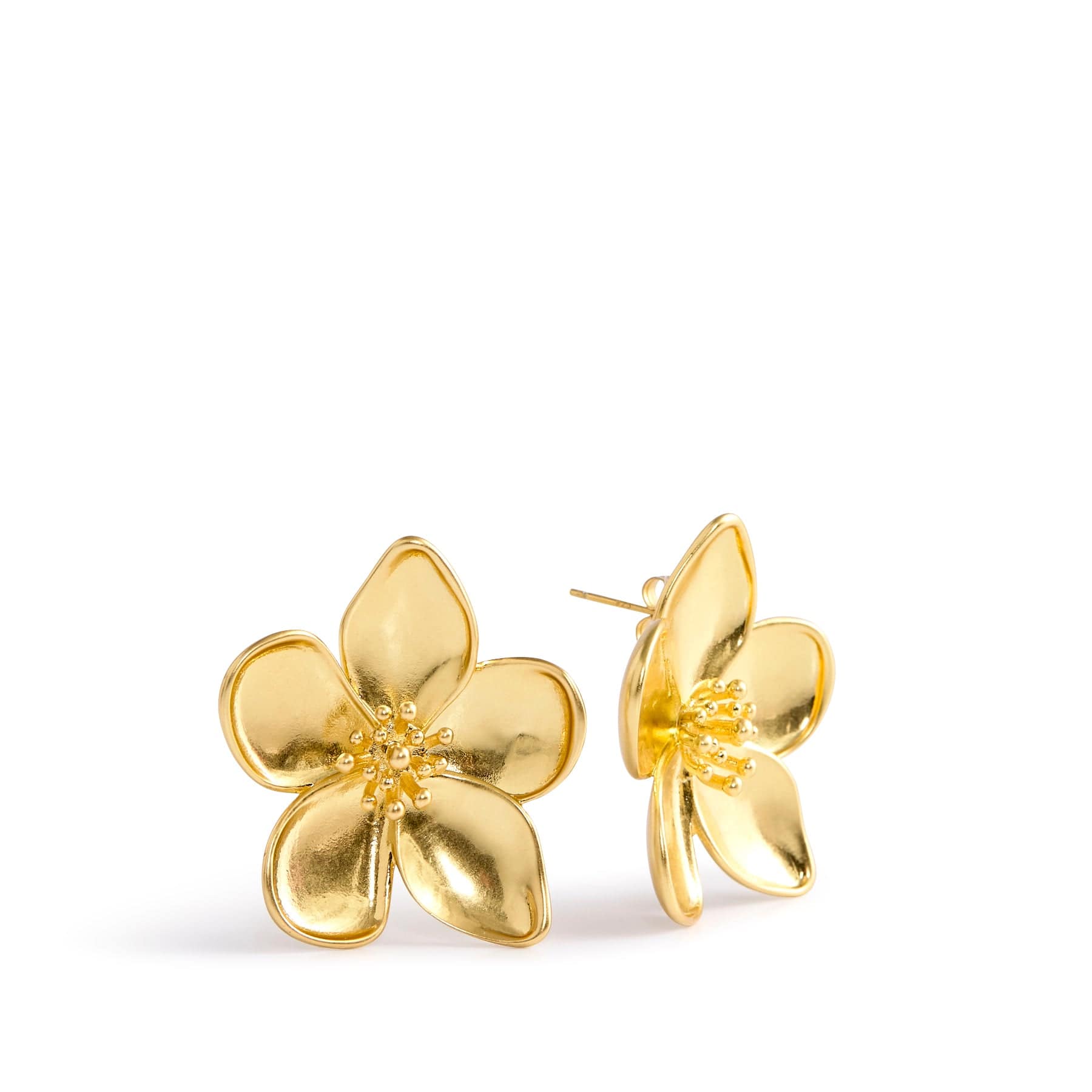 Flower Earrings-Satin Gold-Image 1-Vera Bradley