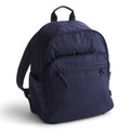 Navy blue backpack on a white background