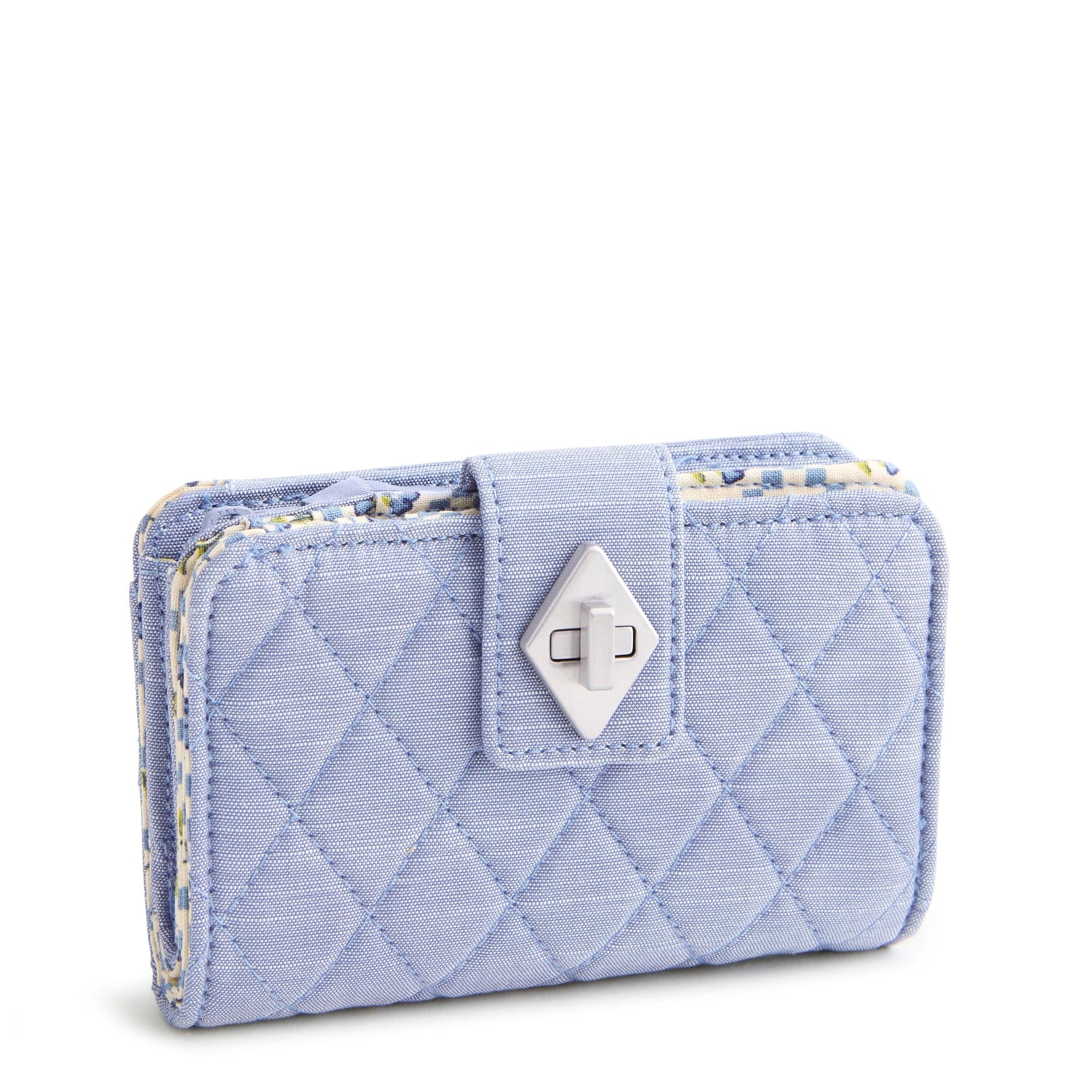 Small Turnlock Wallet-Blue Chambray-Image 1-Vera Bradley