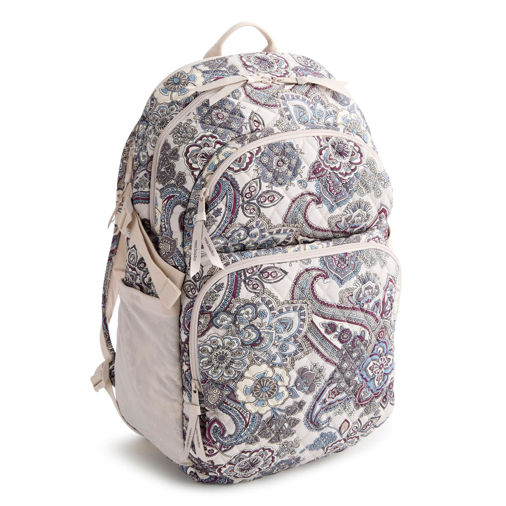Backpack with paisley pattern on a white background