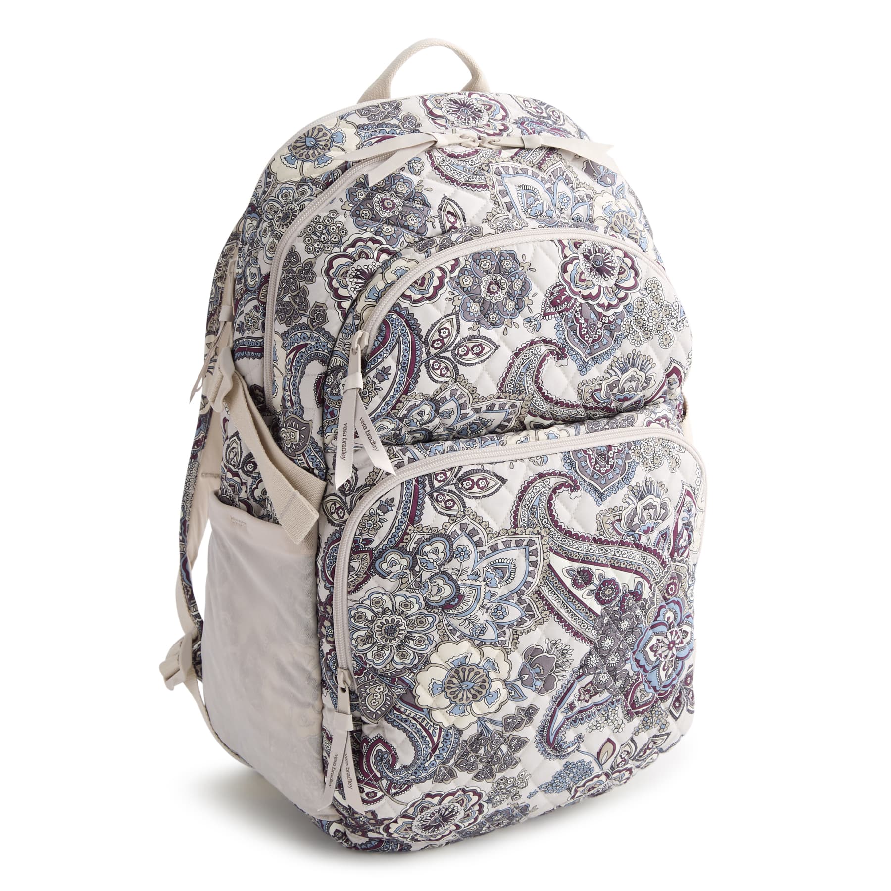 Backpack with paisley pattern on a white background